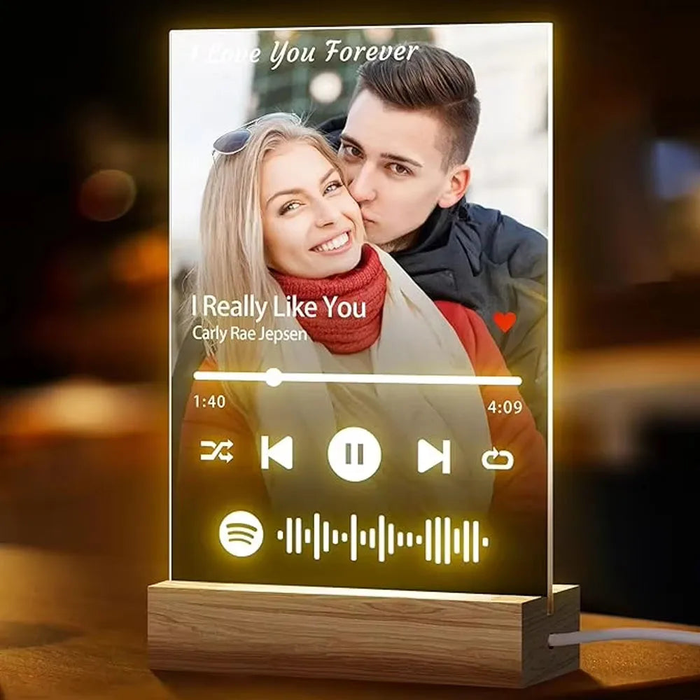 Lampa Personalizată Spotify cu Poză ❤️ | Cadoul perfect pentru persoana iubită