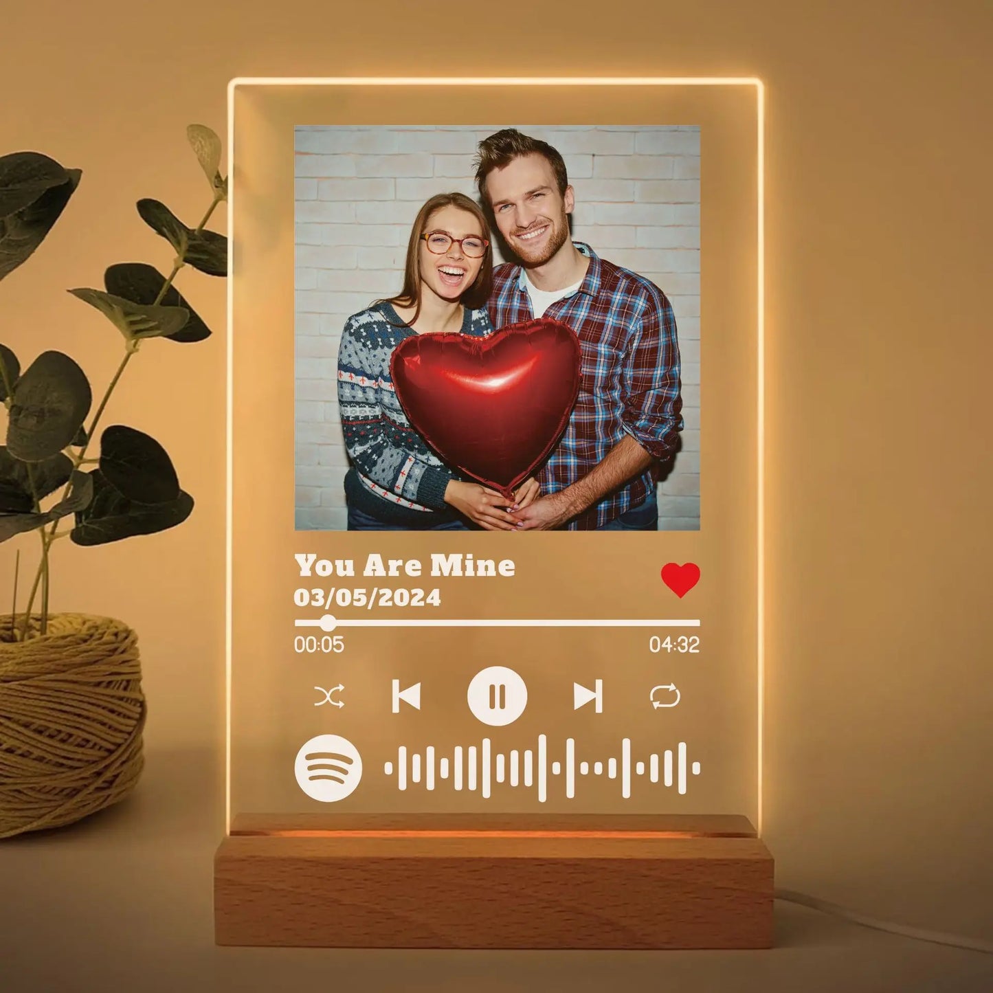 Lampa Personalizată Spotify cu Poză ❤️ | Cadoul perfect pentru persoana iubită