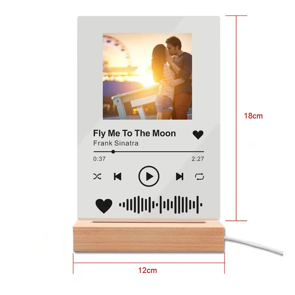 Lampa Personalizată Spotify cu Poză ❤️ | Cadoul perfect pentru persoana iubită